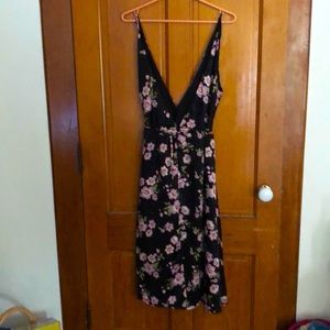 Floral print wrap dress